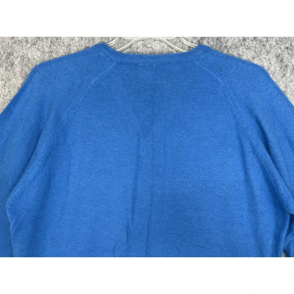 Vtg Honda Blue V-Neck Wool Long Sleeve Men’s Sweater XL